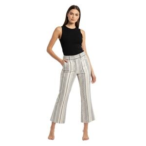 CARTONNIER Womens Size 6 Wide-Leg Pants‎ Vertical Stripes Coastal Chic